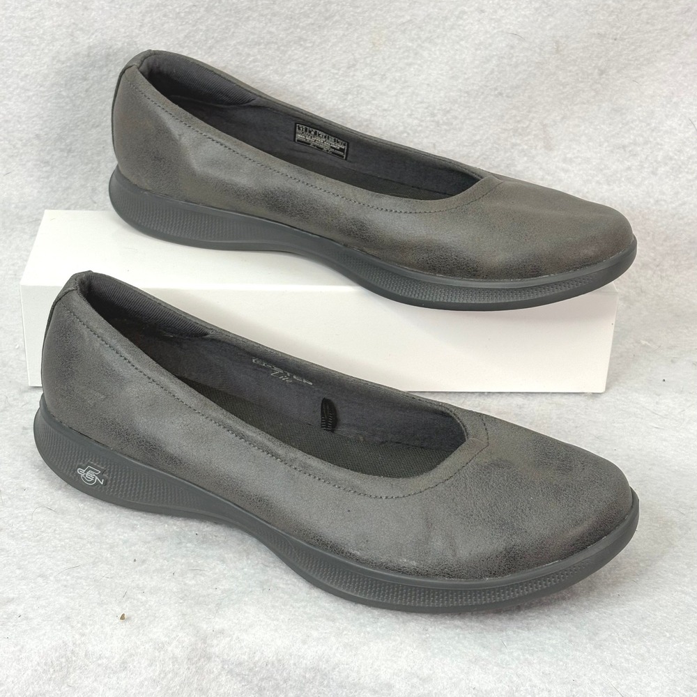 Skechers Gray GoStep Lite Goga Max Walking Shoes Womens 11 Minimalist Athleisure